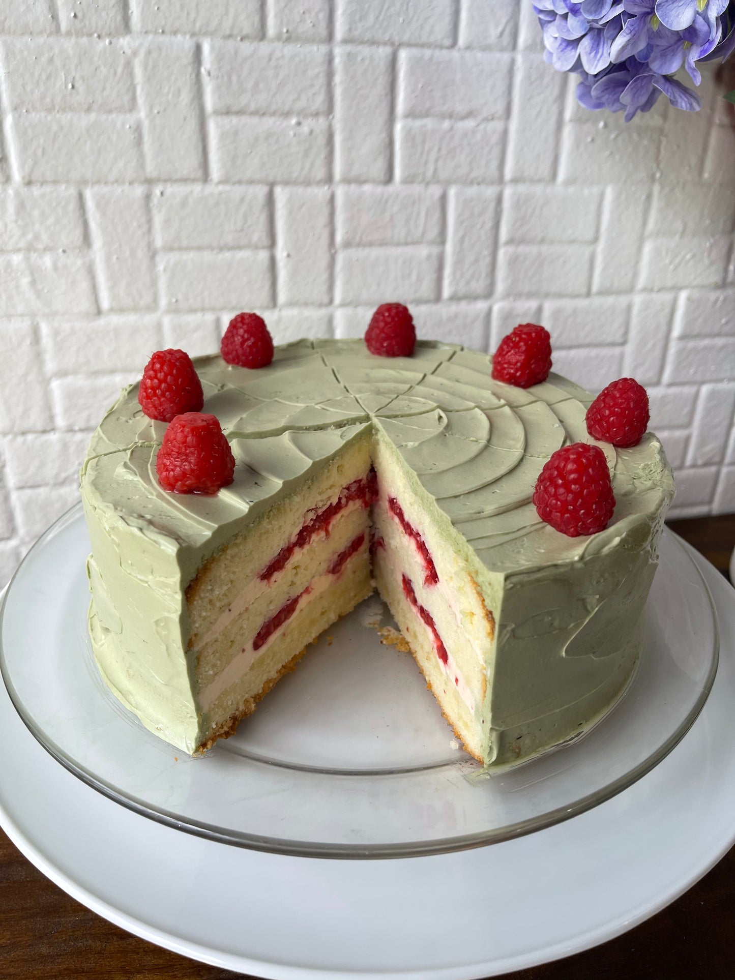 Matcha Rasberry Cake