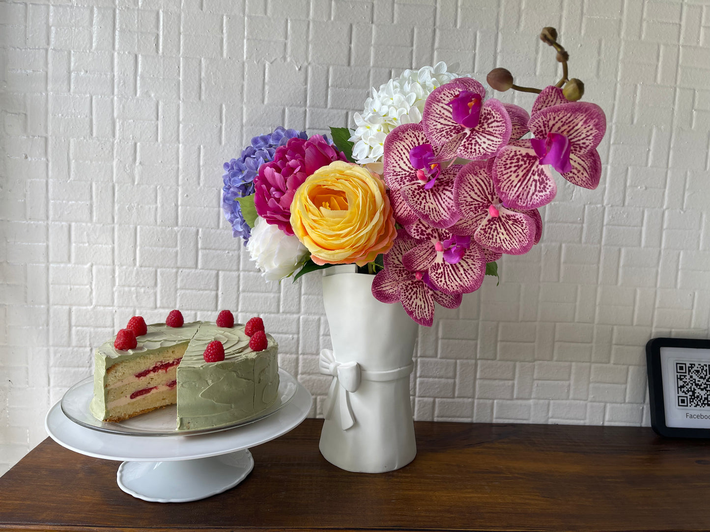 Matcha Rasberry Cake
